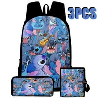 Stitch Veliki ruksak casual školska torba za ručak, 3D crtani ispisan ruksak za dječake i djevojke