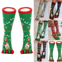 Pudcoco Božićne čarape Santa Clagift Kids Unise Xmas Funny TOE čarape Muškarci Žene SAD-a
