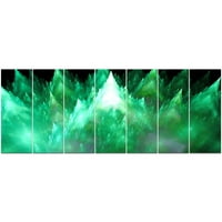 Dizajnerska umjetnost 'zeleni fraktalni kristali dizajn' Grafički umjetnički ispis višedijelni sliku