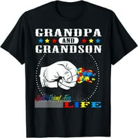 AUTIZAM Svjesnost GrandPa Grandson Najbolji prijatelj za životnu majicu za žene za žene kratki rukovi za zabave Crni tee