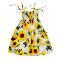Haljine za dijete za tinejdžerske djevojke Trendy cvjetni boemski suncokretovi bez rukava bez rukava