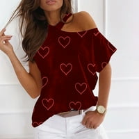 Olyvenn Rollback Fashies Ladies Bluza The Forts Love Heart Print Ljeto Trendy Tunic T Košulje za žene