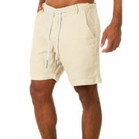 Iopqo muške kratke hlače Muška ljetna casual fitness bodybuilding pamučni posteljini džepovi za plažu