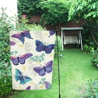 Sažetak leptir Bešavni vintage cvjetni uzorak vrtna zastava za popločani dio dvorišta, travnjaka i vrta