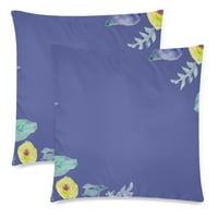 Granica sa cvijećem bacaju jastučni jastučni jastuk jastuk COUVER, set od 2