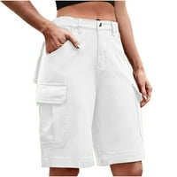 Kratke hlače za žene Žene Ležerne prilike Ravne cilindrične kratke hlače Multi džep srednje struke kombinezone hlače ženske kratke hlače za ljeto