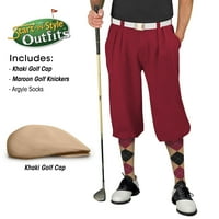 Golf Knickers Start-in-stil Tradicionalna odjeća za muškarce - Maroon - 56