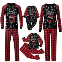 Božićne pidžame za porodični roditelj-dijete Attire Božićna odijela Patchwork Plaid Print Home odjeć