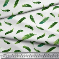 Soimoi bijela pamučna pamučna tkanina palmi lišće tkanine otiske sa dvorištem širom