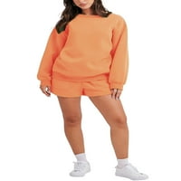 Wybzd Women Workout Outfits set dukserice pulover u boji i kratke hlače sa džepovima Yoga Activewear