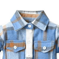 Jakna od mališana začištanja toddler flanel košulja jakna plairana dugme dugih rukava dolje niz dječje