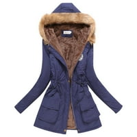 Ženski topli zadebljani kaput Topla Trendi zima tanka modna oblogana kapuljača snijega kaput jakna tanka