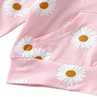 Qiylii djevojka cvjetna set za odjeću, pulover s kapuljačom s dugim rukavima + elastične hlače struka
