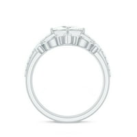 MOISSNITE SOLITAIRE Prsten za žene, prsten set, 14k bijelo zlato, SAD 8.00