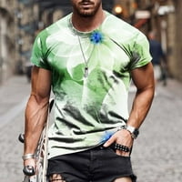 Qolati Muški kratki rukav majica Modna tiskana Crewneck bluza Ležerne prilike atletskog montaža