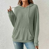 Aufmer duksevi džemperi za žensko čišćenje Čvrsti obični duksevi s dugim rukavima nacrtni ženski dugi