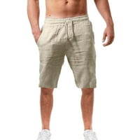 Hlače za muškarce opuštene fitnesne ljetne kratke hlače pamučne čvrstote i pantalone