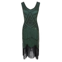 Daqianske haljine za žene plus veličine Vintage 1920s Flapper tassel odlična večernja koktel haljina plus veličina haljina zelena 8