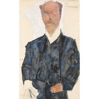 Egon Schiele Crni moderni uokvireni muzej umjetnički print pod nazivom - Portret Otto Wagner