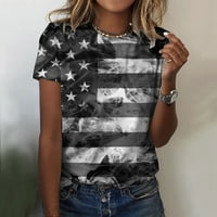Ženske majice 4. jula Dan nezavisnosti Ispiši svakodnevno ljeto o vratu američka bluza za ispis kratkih