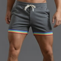 Ploknplq muške kratke hlače Muške ljetne čvrste boje Rainbow Hlače Pocket CrckString labavi povremeni