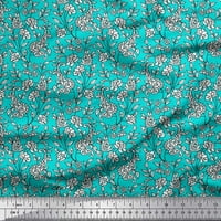 Limoi Rayon Crepe od listova tkanine, cvjetni i paisley blok Ispis tkanina sa širokim dvorištem