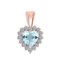 Ogrlica za angažman u Mauli za žene 0. CT Oblik srca Gemstone i dijamantski ženski privjesak za žene
