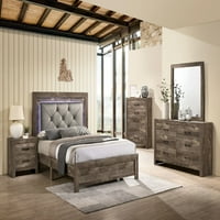 Krevet za tranzicijsko stil Krete Size krevet Prirodni rustikalni ton Završna tona Namještaj za spavaće