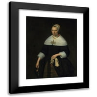 Jan Albertsz. Rotius crni moderni uokvireni muzej umjetnički ispis pod nazivom - portret dame