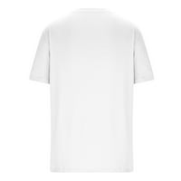 Homodles Muške majice- Casual Comfort Pulover Graphics Odmor kratkih rukava Crew Crt Muns Majice Bijeli