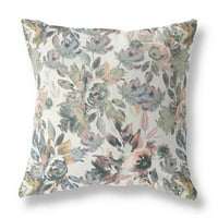 Homeroots in. Široka platna cvjetna bacanja jastuk, bijela, ružičasta i siva