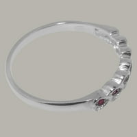 Britanci izrađeni sterling srebrni rubin prsten Ženski vječni prsten - Opcije veličine - veličina 11,75