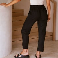 Hlače za žene Žene Ležerne prilike čvrste hlače Udobne elastične obrezivanje hlača