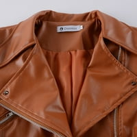 Pgeraug jakne za žene Ženske dame rever motorna jakna Zip Biker kratki punk obrezani vrhovi kaputi za