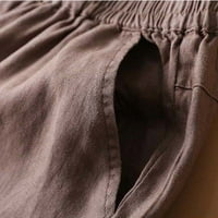 Dasayo žene elastične struk harem hlače od čvrste pamučne platnene pantalone s džepovima plus veličine