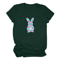 Uskršnji gnomi majica Žene Happy Cute Bunny Print Tee Casual Short rukavi Modna Funny Summer Majica