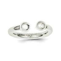 Sterling srebrna cijev prstenaste veze veličine 8