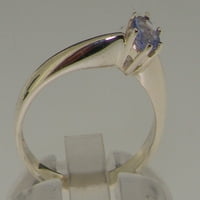 Britanci napravio je 18k bijeli zlatni prsten za angažman tanzanita ženski za angažman - Veličine opcije - Veličina 8.25