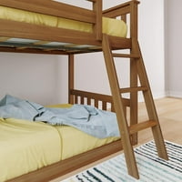 MA & LILY LOW krevet na kat twin-prekriveni drveni krevet za djecu Sivi