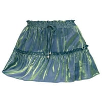 Abtel Women Mini suknje ruff suktovi Labavi dame boho boemijski zeleni m