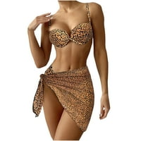 Tankeni sa visokim strukom za žene za žene za odmor na plaži Bikini Leopard Tri kupaći komiming vruće