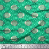 Soimoi Green Viscose šifon tkanina Grouper Riblji okeanski tkanini otisci sa dvorištem širom