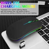 2.4GHz i Bluetooth miš, punjivi bežični LED miš za kompatibilan sa TV laptop MAC iPad Pro Computer Tablet Android - Titanium