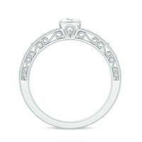 Princess Cut Solitaire Moissite Angažman prsten, zlatni filigranski prsten za žene, srebro, US 13.00