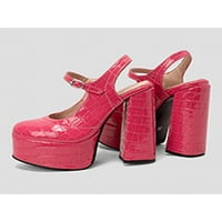 Sanviglor Womenske sandale gležnjače pumpe Chunky Mary Jane Heels Party platforme modne haljine cipele
