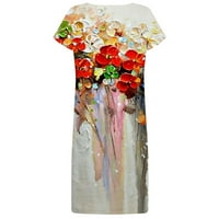 EFSTEB Ljetne haljine za ženske ličnosti košulje Ljetna haljina labava haljina kratkih rukava Ležerne