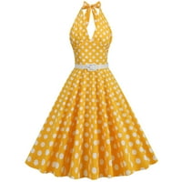 Ženske haljine Ljeto plus veličina haljina za pokloni dubokim V-izrezom Romper opremljeni žuti l