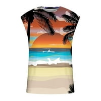 Yuwull Mens cvjetni plažni tens Novelty majice bez rukava Havaji ljetne rezervonte za odmor Top okruglih