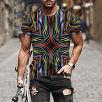Muški casual vrhovi - moda Slim Tee majice Kratki rukav Geomotrični ispisani slobodno vrijeme TOP pulover