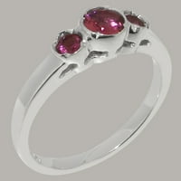 Britanci izrađeni sterling srebrni prirodni ružičasti turmalinski ženski Obećani prsten - Opcije veličine